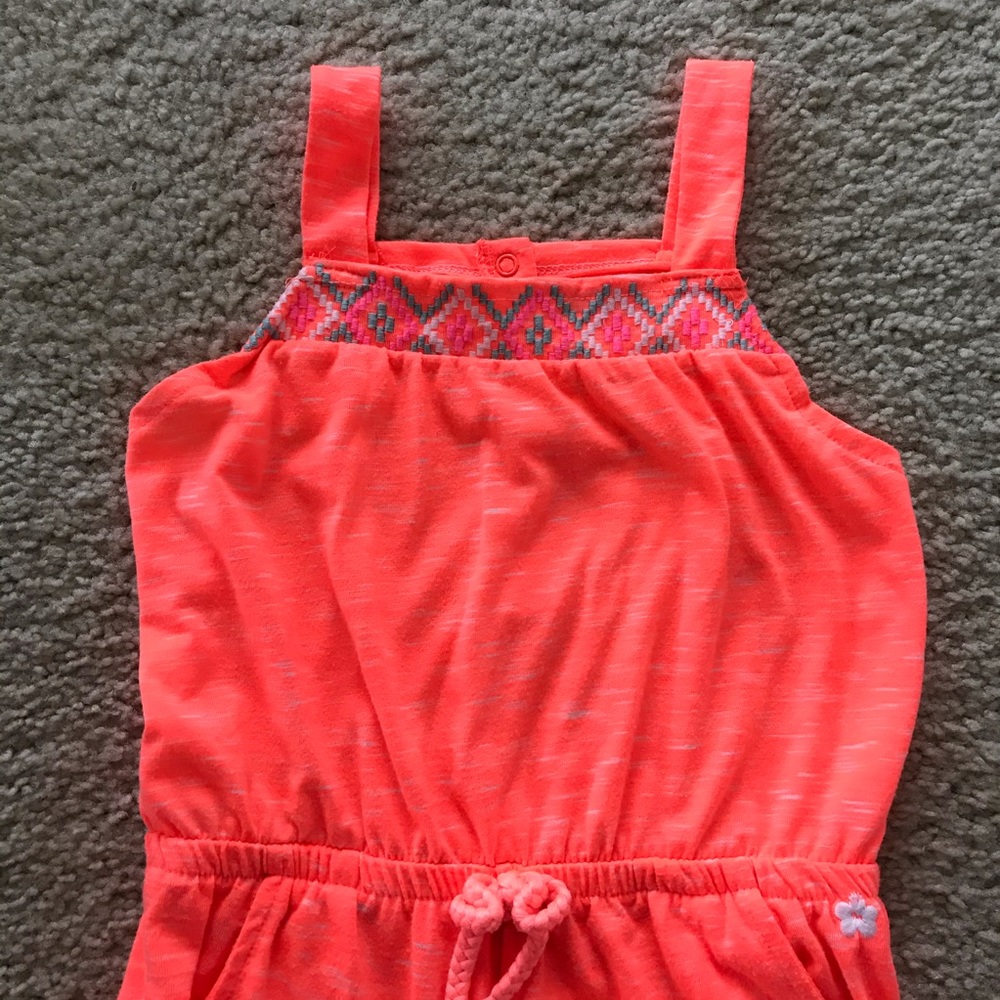 Girls Limited Too Bright Orange Romper - Picture 2 of 4